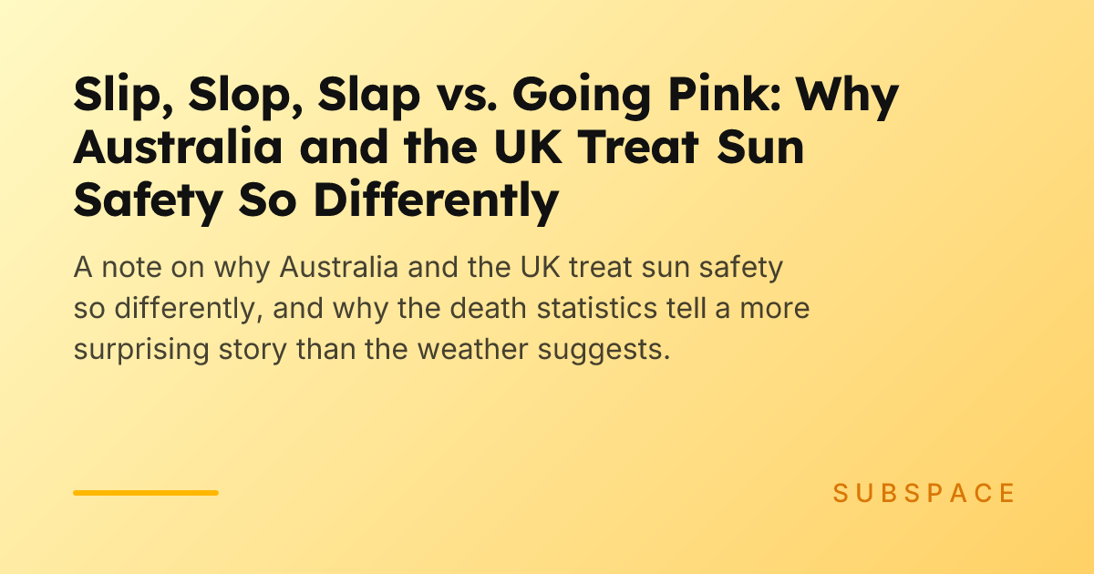 Slop Slap Slip, Slop, Slap vs. Going Pink: Why Australia and the UK Treat Sun ...