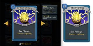 Previous comparison of a Slay the Spire 2 card in the game and the earlier SwiftUI card view