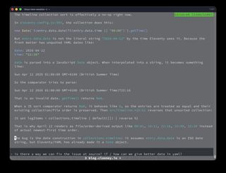 Codex explaining that unquoted YAML dates become JavaScript Date objects and break the comparator
