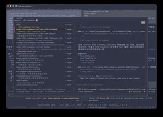 所有窗口的 tmux-agents 列表，按项目分组，显示正在工作和已完成的 agent，以及一个 Codex agent 的实时预览