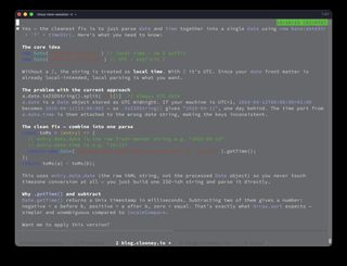Claude continuing to work through the timeline sorting issue with more code changes