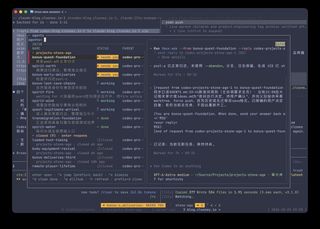 tmux-agents 列表将三个派生 agent 标成 needs you，预览中的一个 agent 已经汇报完毕并处于空闲